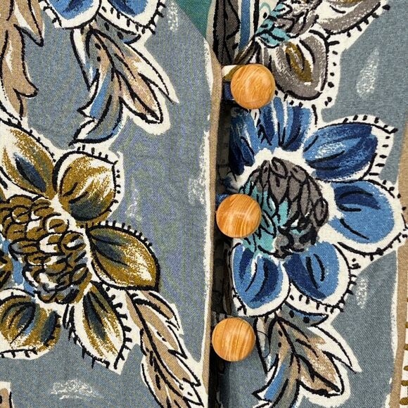 Vtg Just Choon Floral Midi Dress Sz M Prairie Tie Back Cottagecore Fairy Boho - Picture 5 of 9